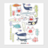 Sticker Animal aquatique sous-marin (Feuille)