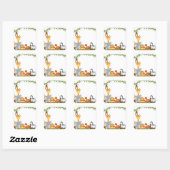Sticker animal bébé Jungle mignonne (Feuille)