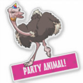Sticker Animal de fête ! Ostrich Dancing Stried Casquette  (Devant)