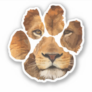 Sticker Animal Empreinte de patte Lion