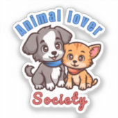 Sticker Animal lover society for animal lover (Recto)