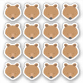 Sticker Animal mignon du visage de l'ours (Devant)