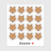 Sticker Animal mignon du visage de l'ours (Feuille)