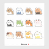 Sticker animal mignon et fatigué (Feuille)