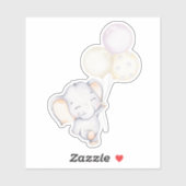 Sticker animal petit éléphant mignon (Feuille)