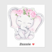 Sticker animal petit éléphant mignon (Feuille)