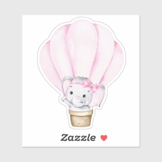 Sticker animal petit éléphant mignon (Feuille)