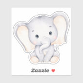 Sticker animal petit éléphant mignon (Feuille)