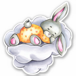 Sticker animal petit lapin mignon