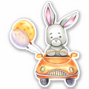 Sticker animal petit lapin mignon