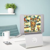 Sticker AnimalArt_Cat_031 (Ordinateur portable sur le bureau)