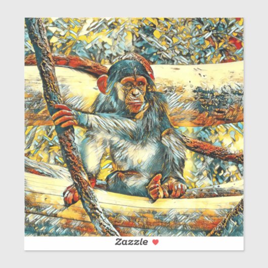 Sticker AnimalArt_Chimpanzée_011 (Feuille)