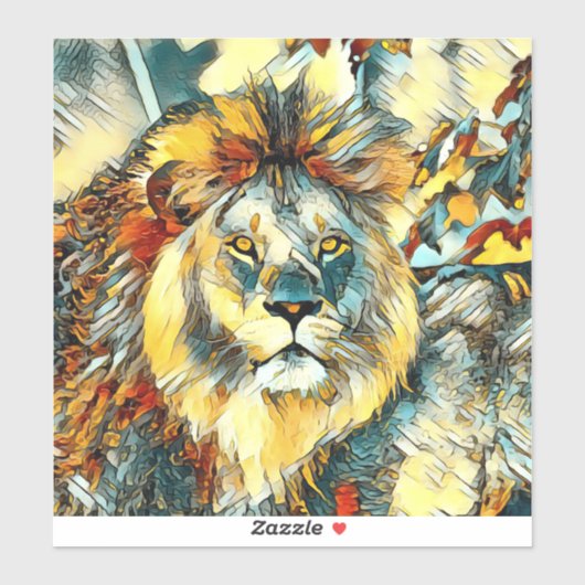 Sticker AnimalArt_Lion_001 (Feuille)