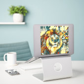 Sticker AnimalArt_Lion_001 (Ordinateur portable sur le bureau)