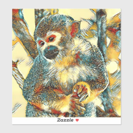 Sticker AnimalArt_Singe_003 (Feuille)