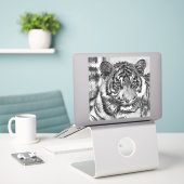 Sticker AnimalArtBW_Tiger_009 (Ordinateur portable sur le bureau)