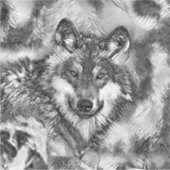 Sticker AnimalArtBW_Wolf_001 (Devant)