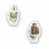 Sticker animals in toilets (Recto)