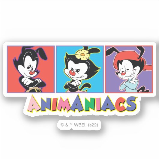 Sticker Animaniacs | Graphique de panneau Yakko, Dot et Wa (Devant)