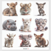Sticker Animaux Bébés Série 1 (Feuille)