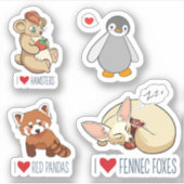 Sticker Animaux caricaturaux mignons (Devant)