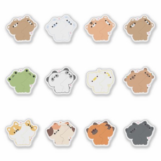 Sticker Animaux couples (Devant)