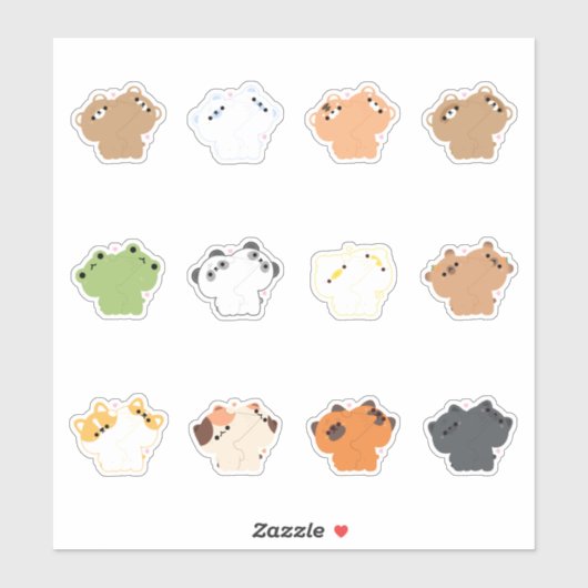 Sticker Animaux couples (Feuille)