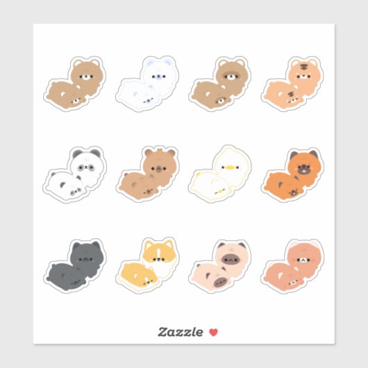Sticker Animaux couples (Feuille)