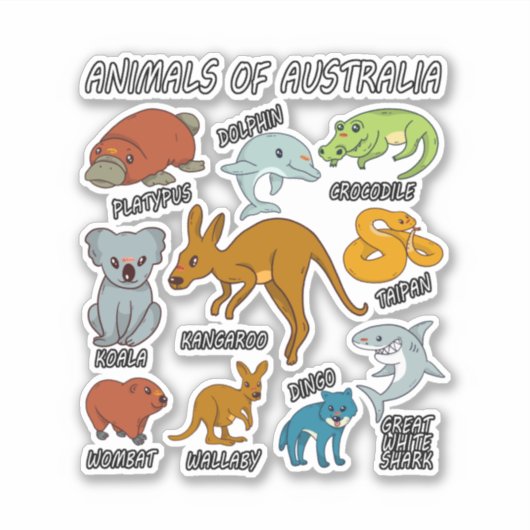 Sticker Animaux D'Australie (Devant)