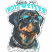 Sticker Animaux de compagnie stylish Rottweiler (Devant)