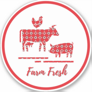 Sticker Animaux de ferme Bandana Imprimer Vinyl autocollan