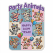 Sticker Animaux de fête "Bonne année" (Devant)