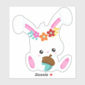 Sticker Animaux de printemps, Lapin mignon, Petit Lapin, F (Feuille)