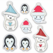Sticker Animaux d'hiver de Noël Adorables (Devant)