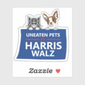 Sticker Animaux domestiques non consommés pour Harris Walz (Feuille)