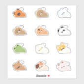 Sticker Animaux fatigués (Feuille)