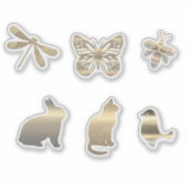 Sticker Animaux Insectes Dorés Mignons (Devant)