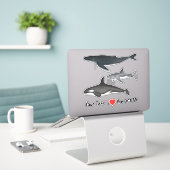Sticker Animaux marins simples et modernes (Ordinateur portable sur le bureau)