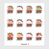 Sticker Animaux présents de Noël (Feuille)