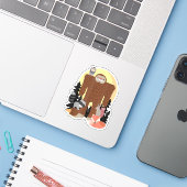 Sticker animaux Sasquatch avec créatures des bois (Ordinateur portable avec iPhone)