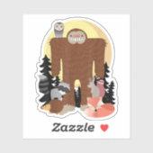 Sticker animaux Sasquatch avec les créatures des bois (Feuille)