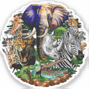 Sticker Animaux sauvages de la Savane africaine