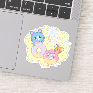 Sticker Anime Donut délice avec Tom, Jerry et Tuffy