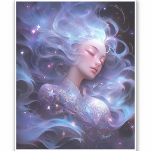 Sticker Anime Girl Fabriquée En Étoiles (Devant)