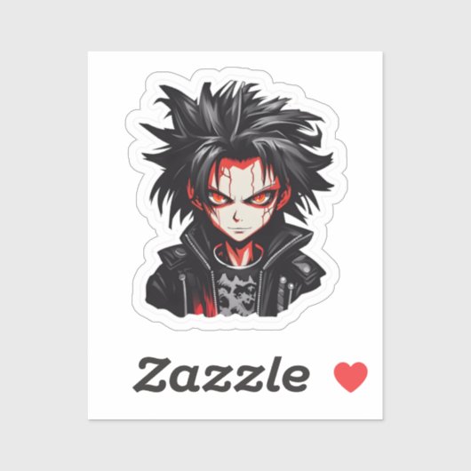Sticker Anime Gothic Boy (Feuille)