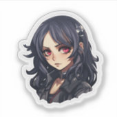 Sticker Anime gothique fille (Devant)