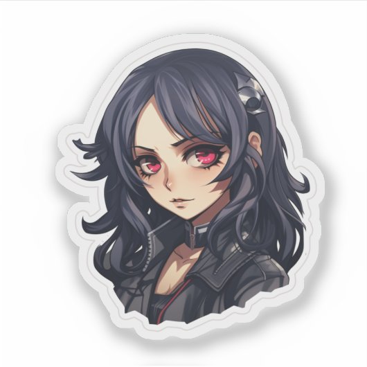 Sticker Anime gothique fille (Devant)