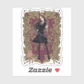 Sticker Anime Hermione Granger Cadre Orné (Feuille)