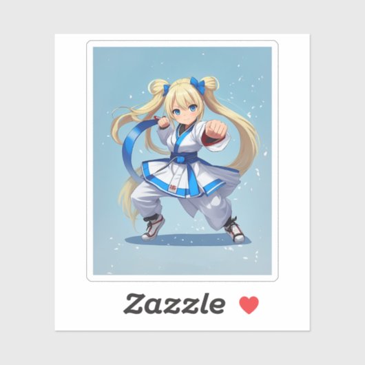 Sticker Anime Karate Girl (Feuille)