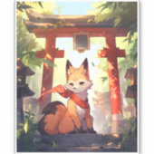 Sticker Anime Kitsune Cute Fox Imaginaire Art (Devant)